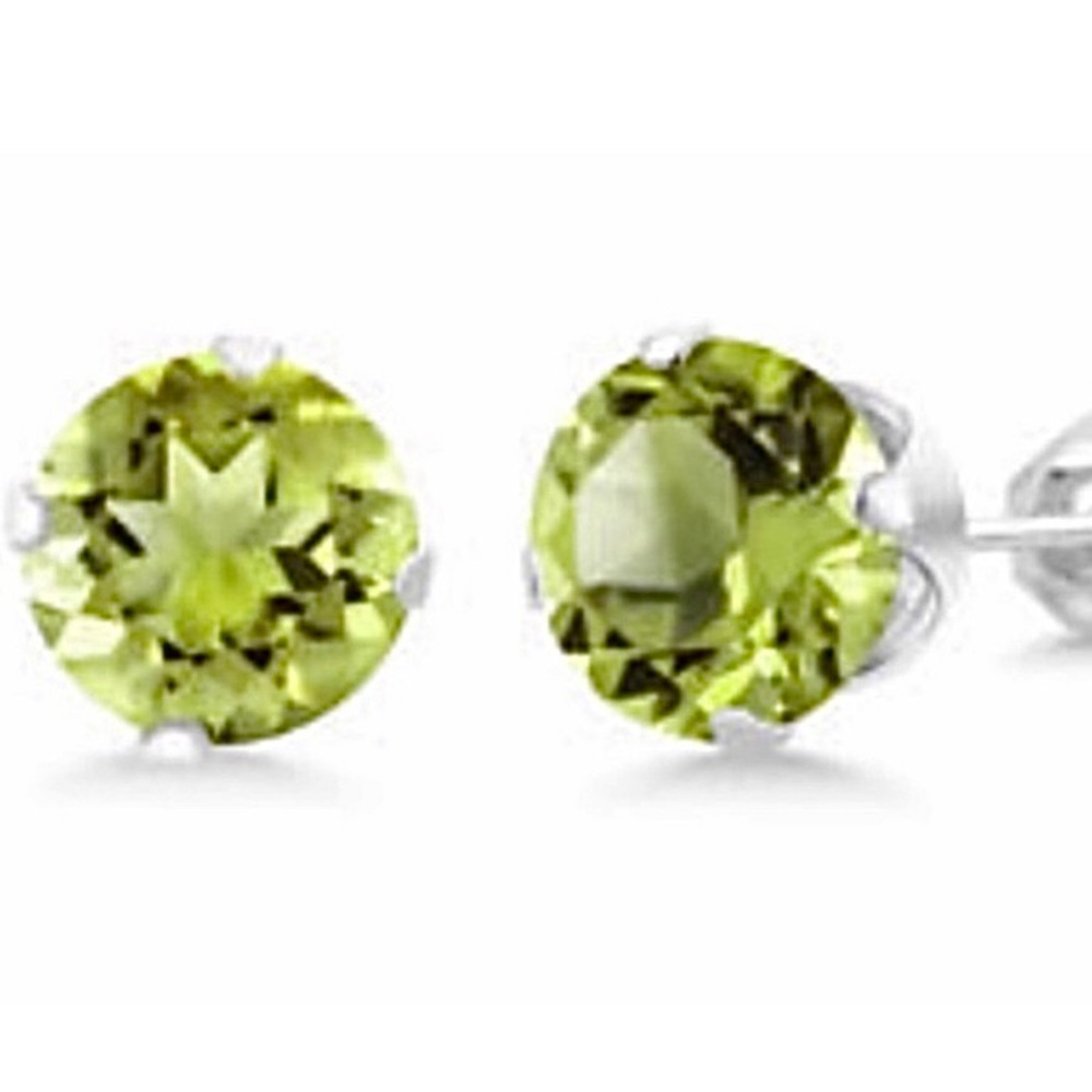 💗 Hypoallergenic Stainless  Steel Peridot Crystal Earrings 10mm NEW